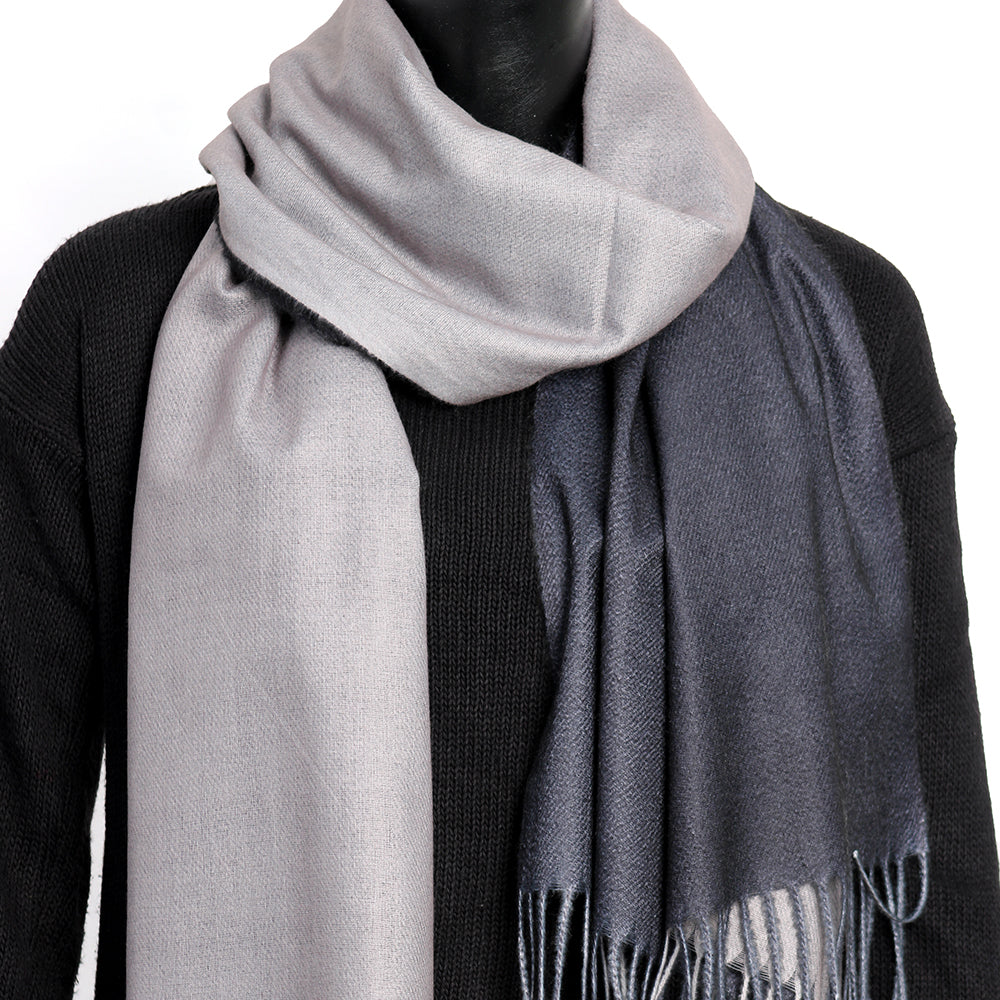 Dual Cashmere Hijab - Black - Grey