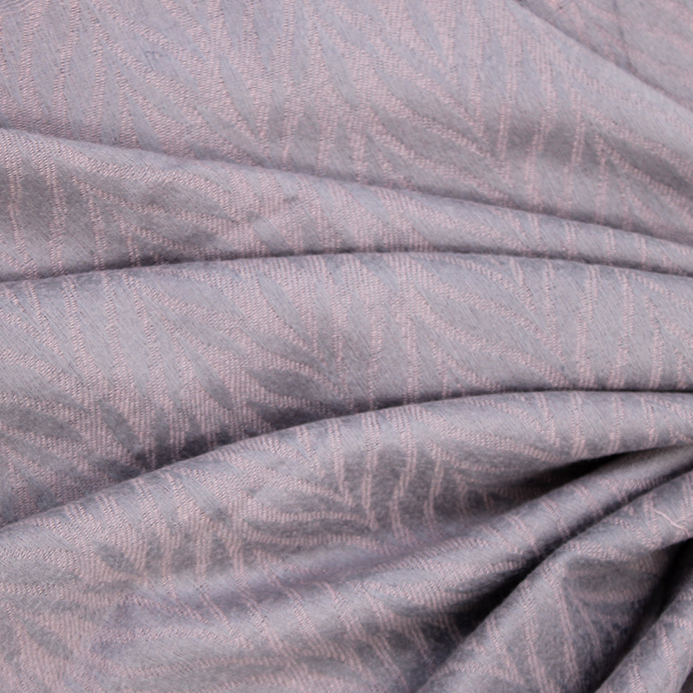Palm Leaf Cashmere Hijab - Grey - Tea pink