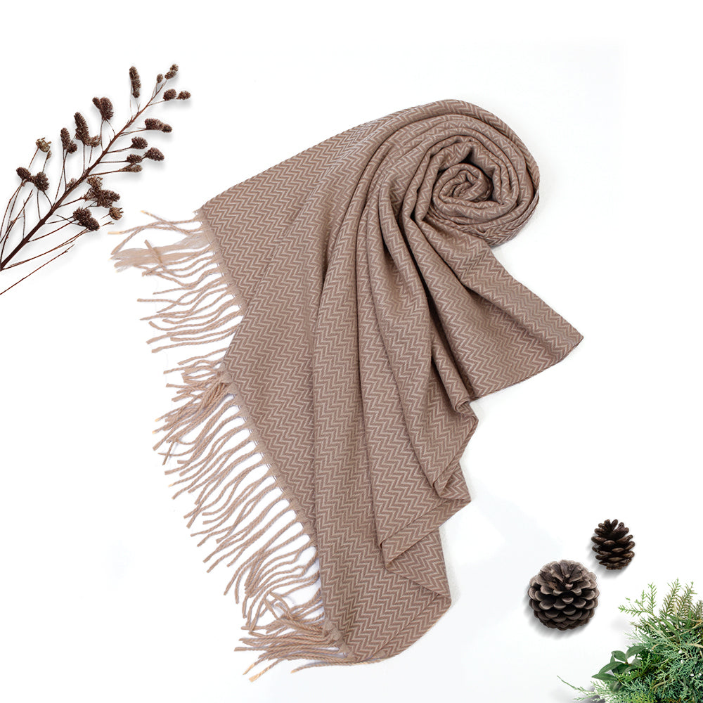 ZigZag Cashmere Hijab - Beige