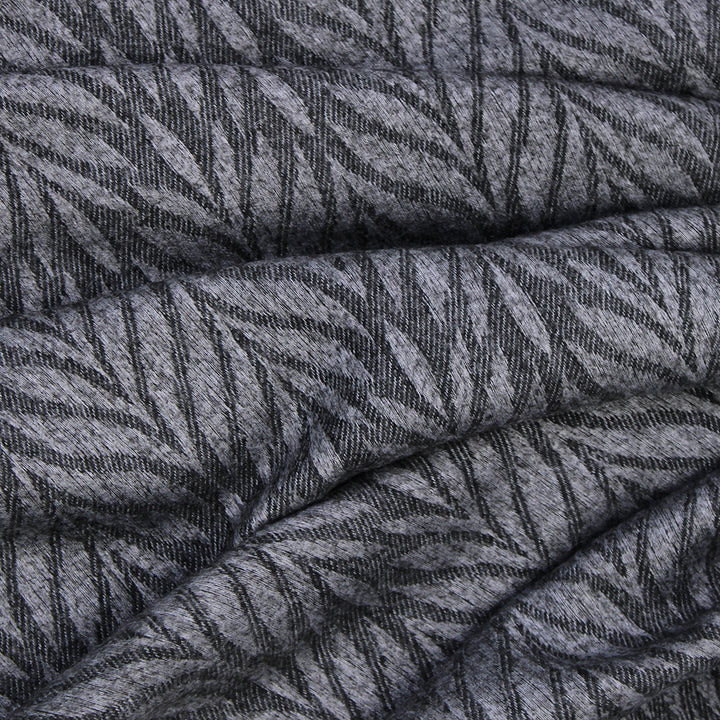 Palm Leaf Cashmere Hijab - Charcoal