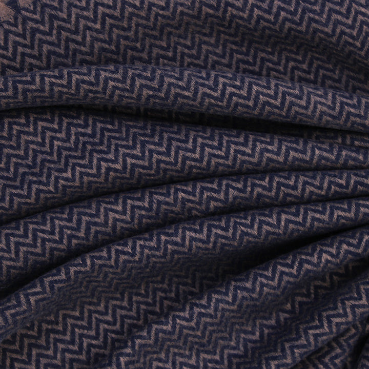 ZigZag Cashmere Hijab - Navy Blue