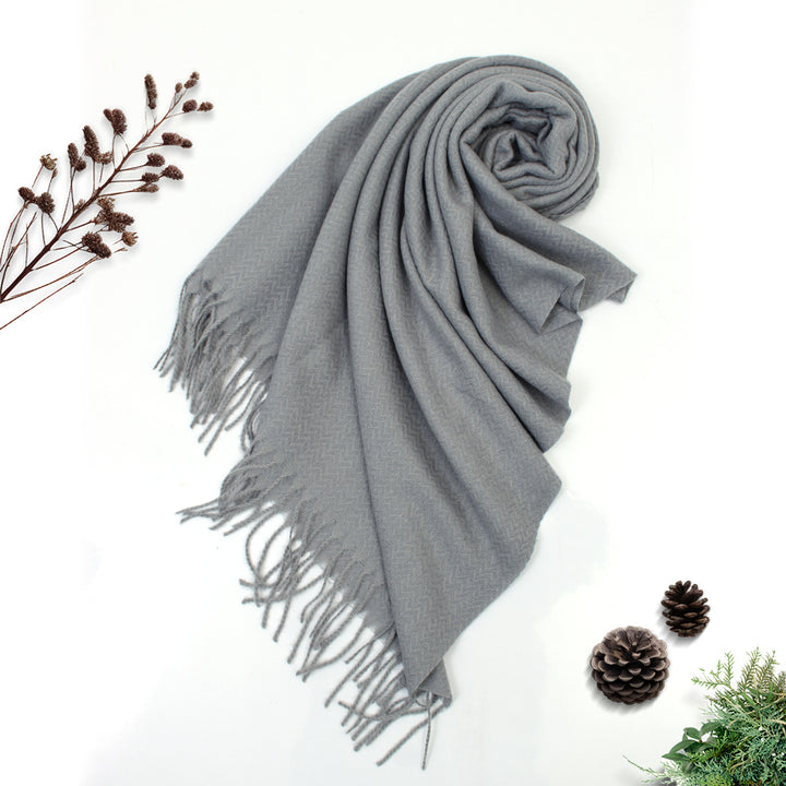 ZigZag Cashmere Hijab - Grey