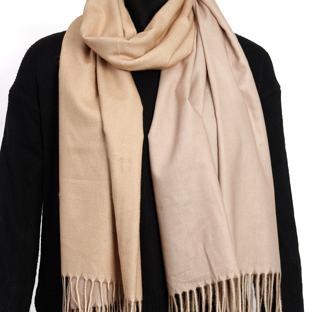 Dual Cashmere Hijab - Sand - Cream