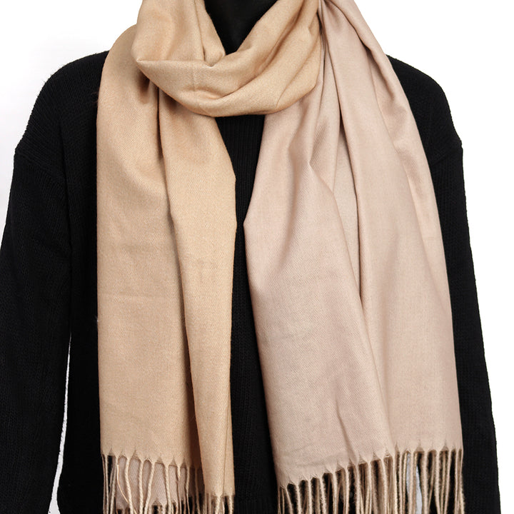 Dual Cashmere Hijab - Sand - Cream