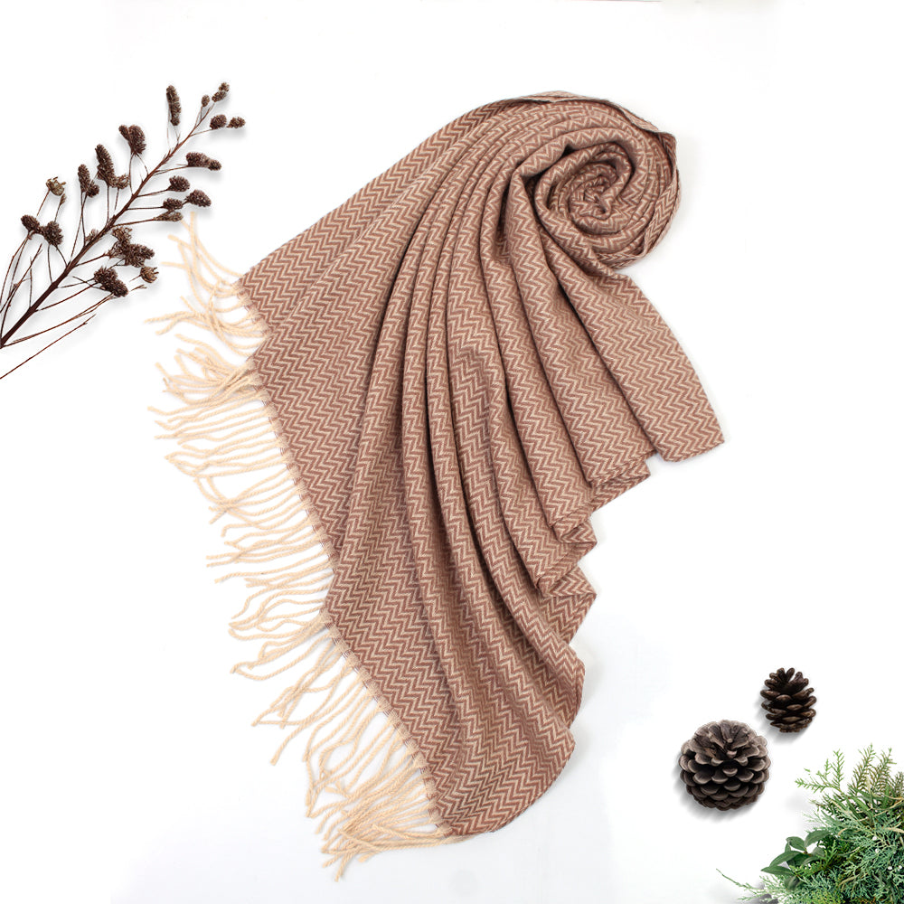 ZigZag Cashmere Hijab - Peanut