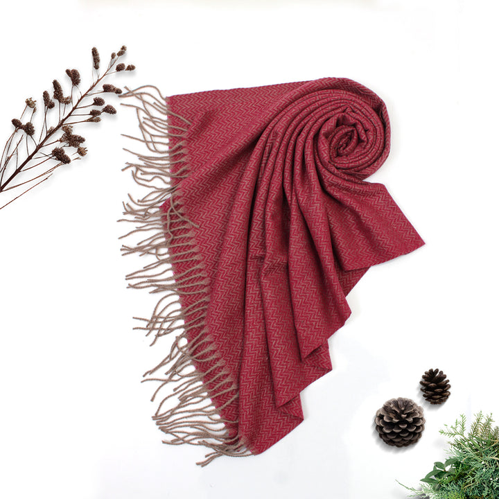 ZigZag Cashmere Hijab - Maroon