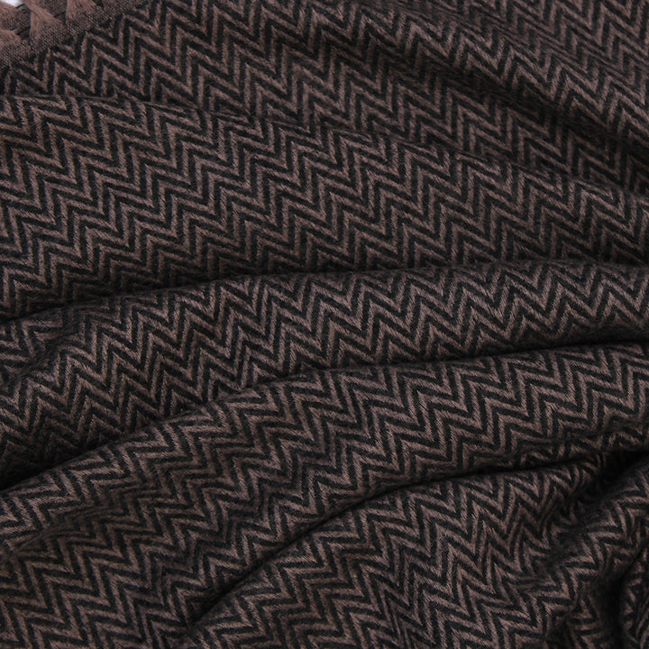 ZigZag Cashmere Hijab - Brown-Black