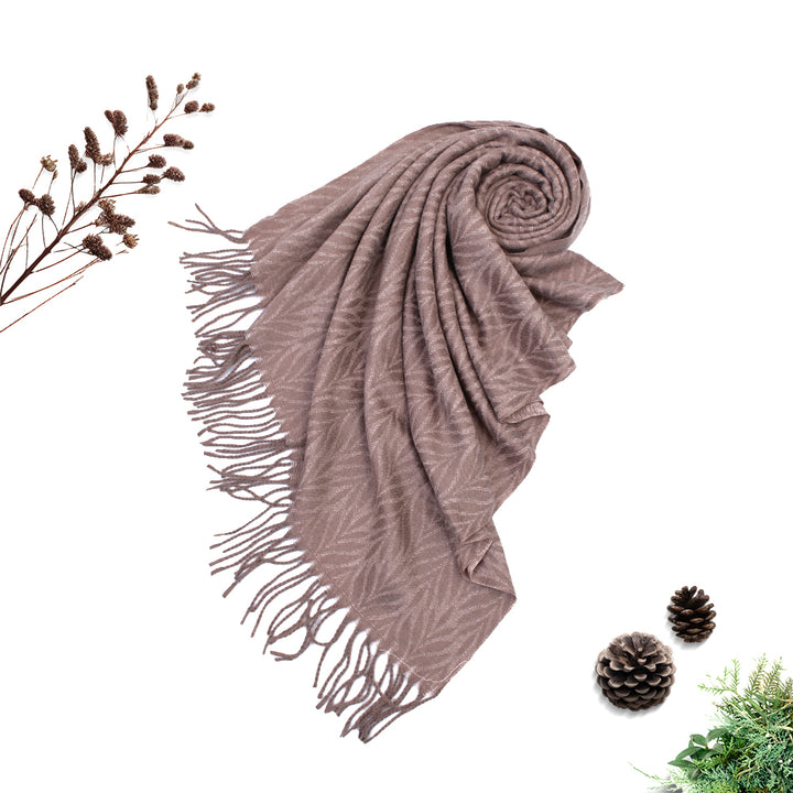 Palm Leaf Cashmere Hijab - Coffee