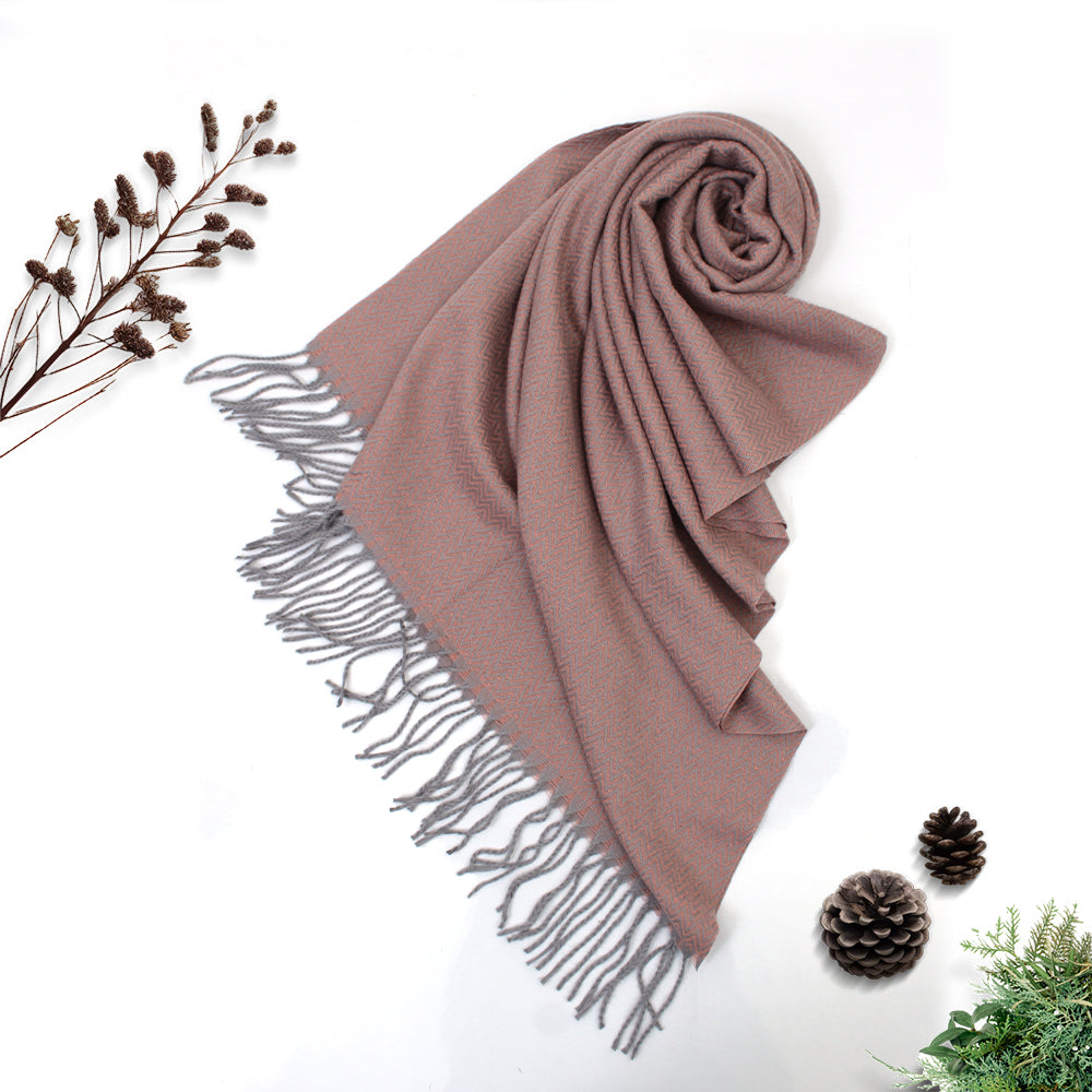 ZigZag Cashmere Hijab - Tea Pink