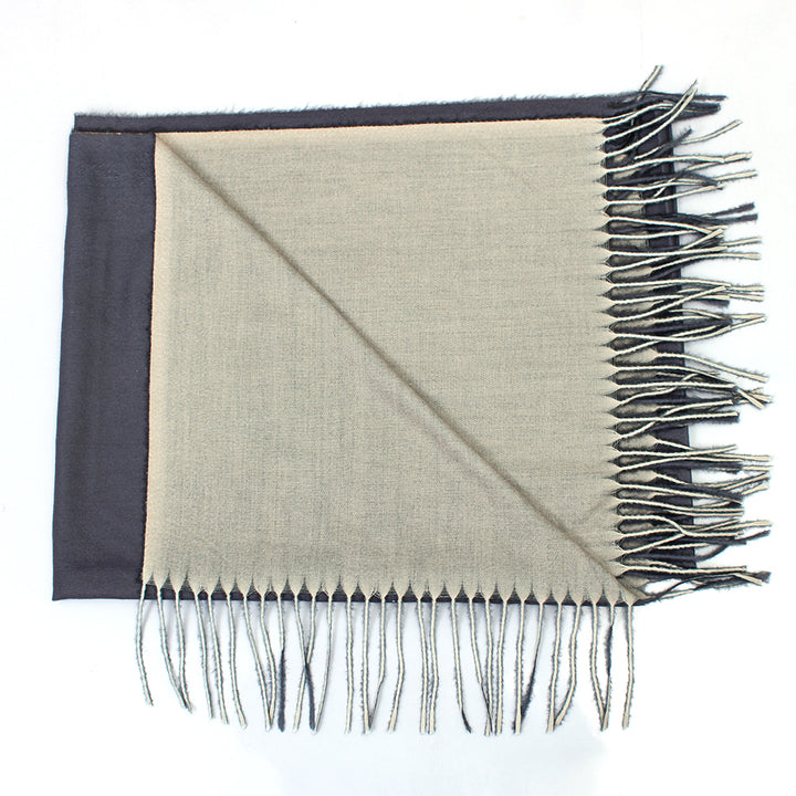 Dual Cashmere Hijab - Grey - hazel