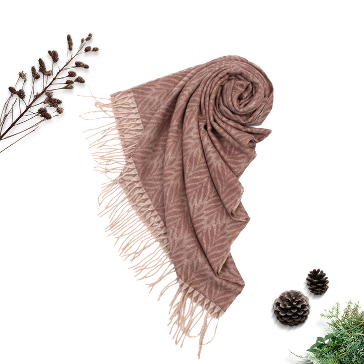 Palm Leaf Cashmere Hijab - Peanut