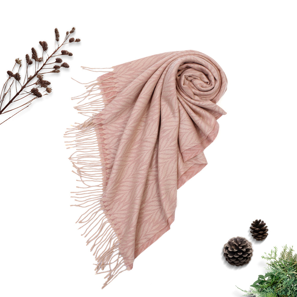 Palm Leaf Cashmere Hijab - Peach