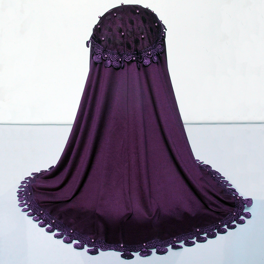 Kids Makhna Lace Hijab - Purple