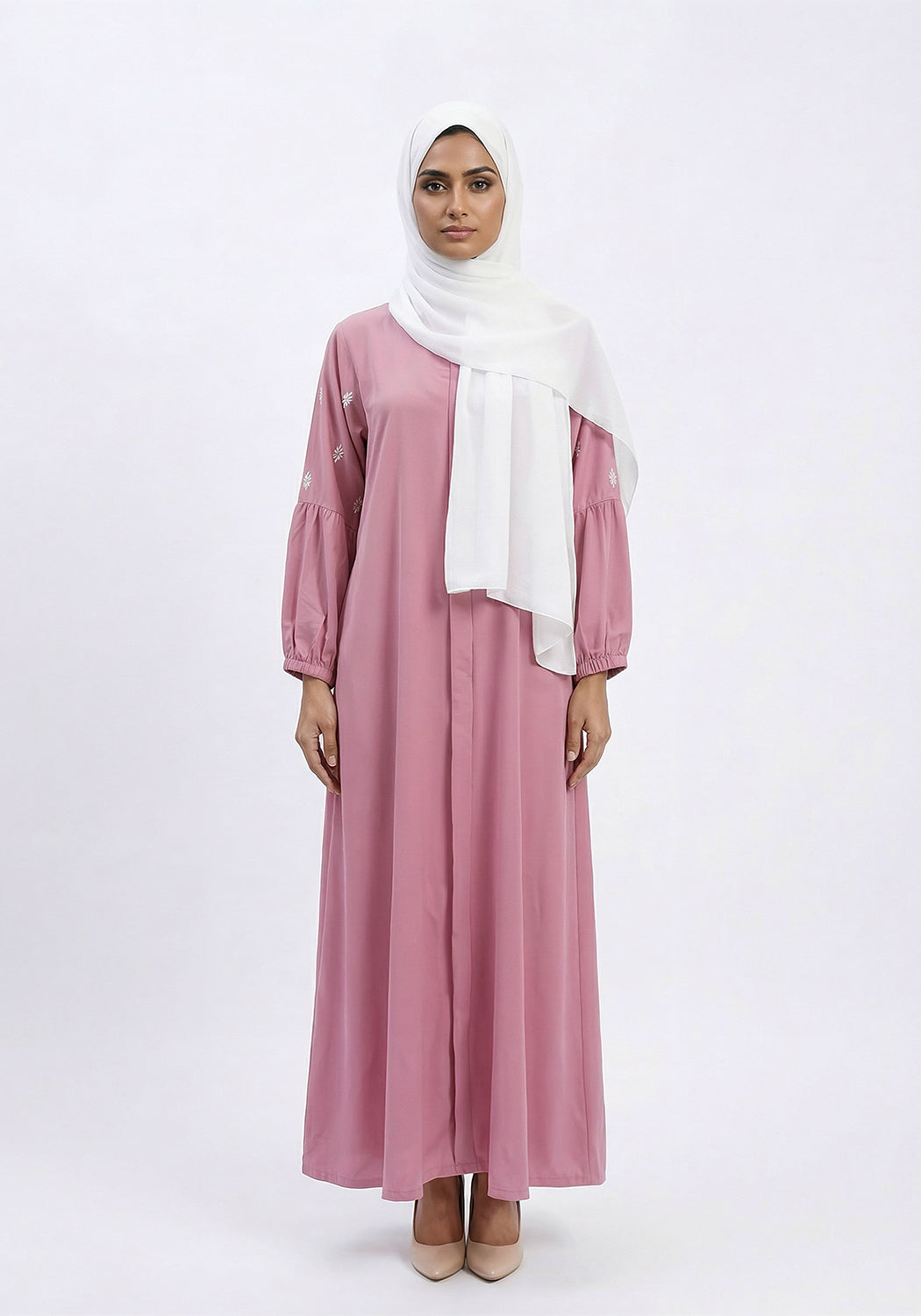 strapless open back dress Precious Pink Abaya – Hijabi.pk