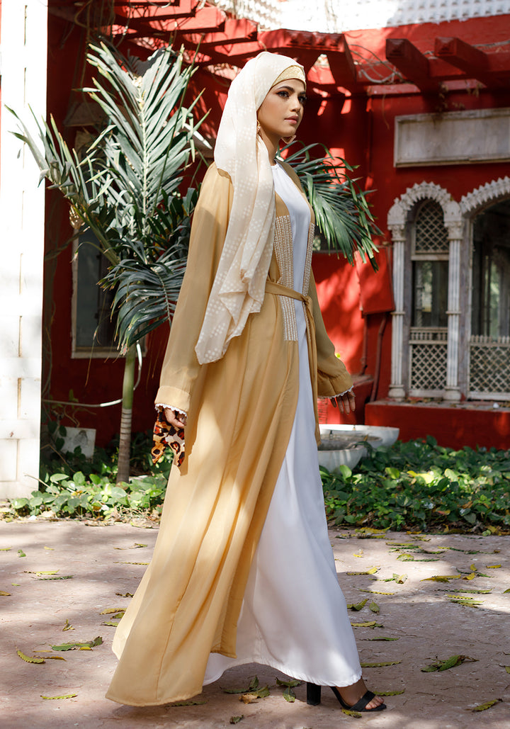 Caramel Front Open Abaya