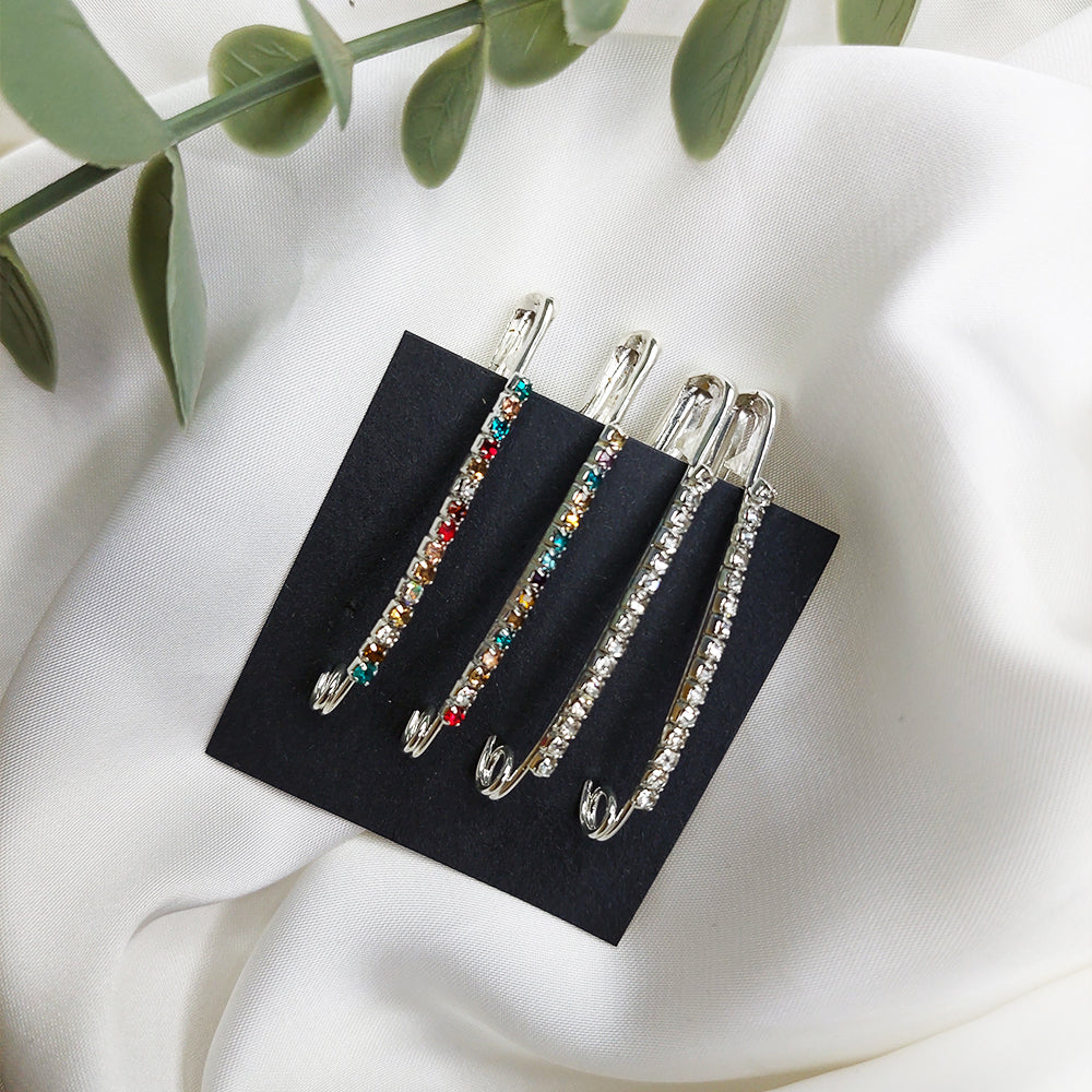 Safety Pin Hijab Brooch Set Crystal Hijab Safety Pins –