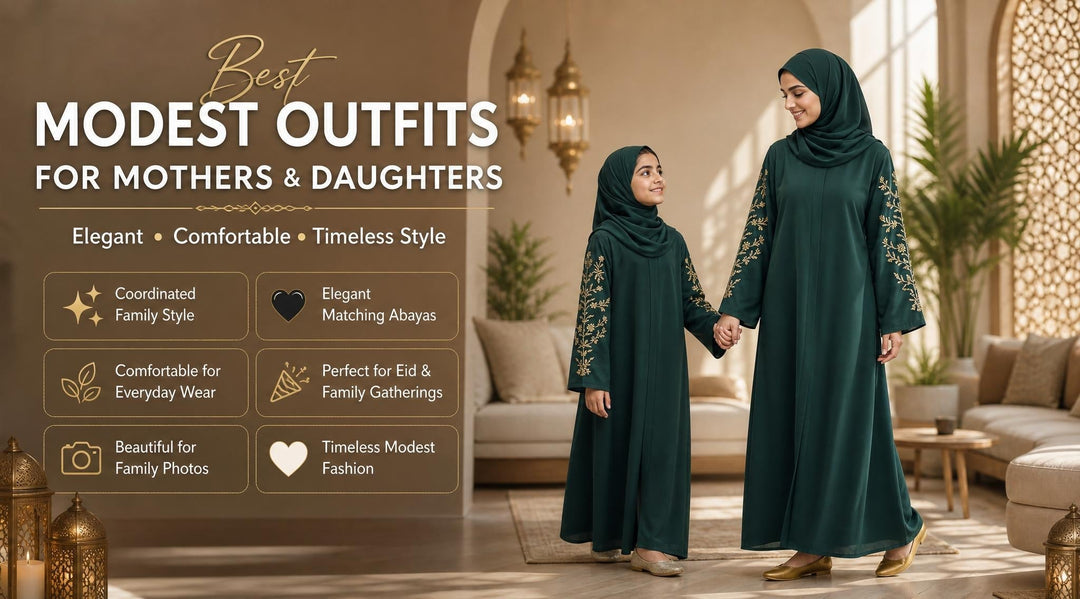 Best Modest Outfits for Mothers and Daughters - Mom and daughter matching abayas Pakistan