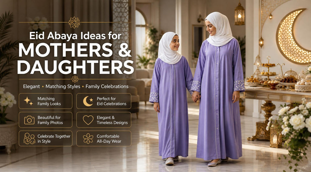 Eid Abaya Ideas for Mothers and Daughters - black abaya styling in Pakistan