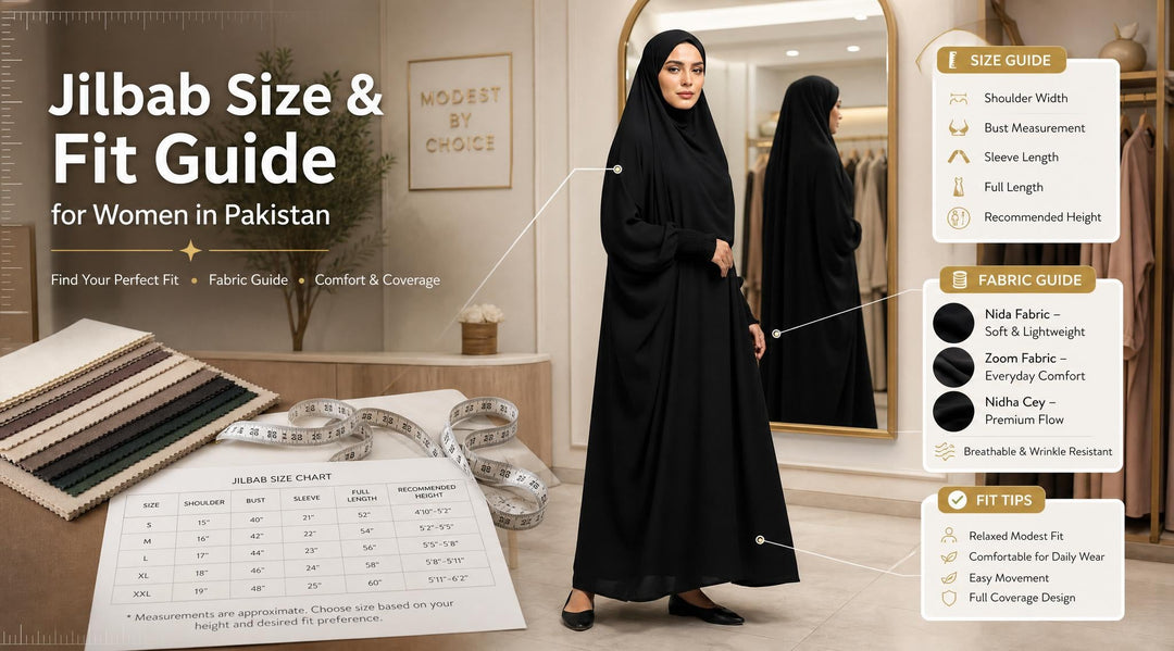 Jilbab Size and Fit Guide for Women in Pakistan - Saudi jilbab styling in Pakistan