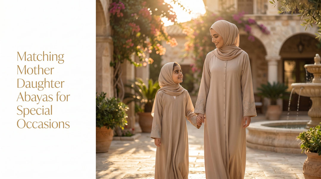 Matching Mother Daughter Abayas for Special Occasions - black abaya styling in Pakistan
