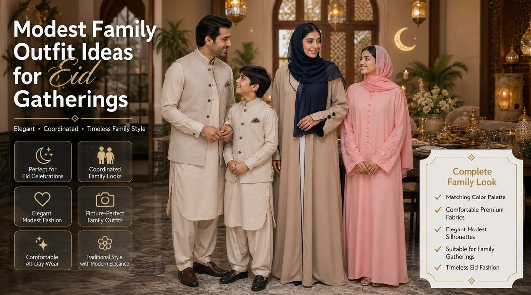 Modest Family Outfit Ideas for Eid Gatherings - Mom and daughter matching abayas Pakistan
