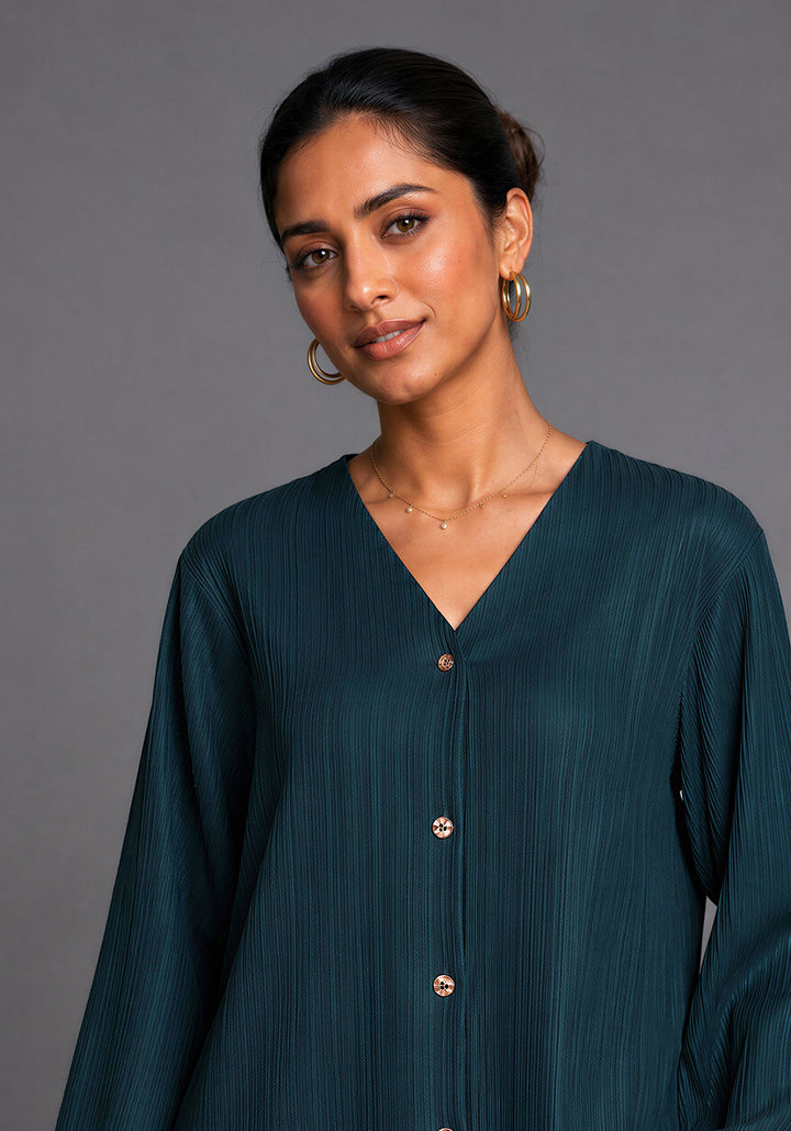 Green Textured Co-Ord Set