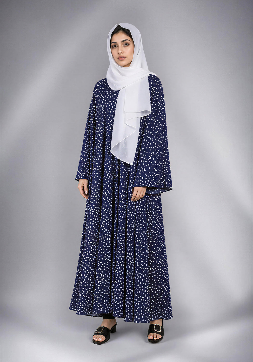 Blue Printed Abaya