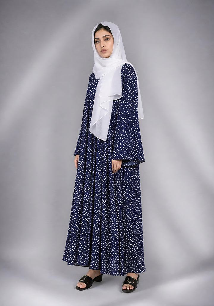Blue Printed Abaya