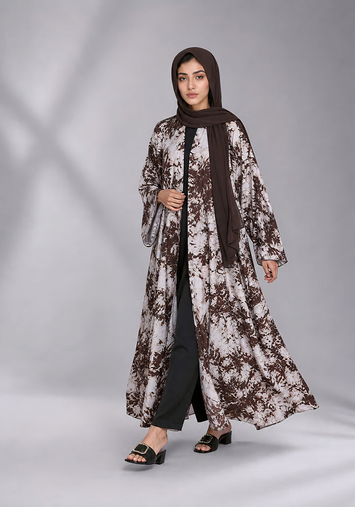 Brown Printed Abaya