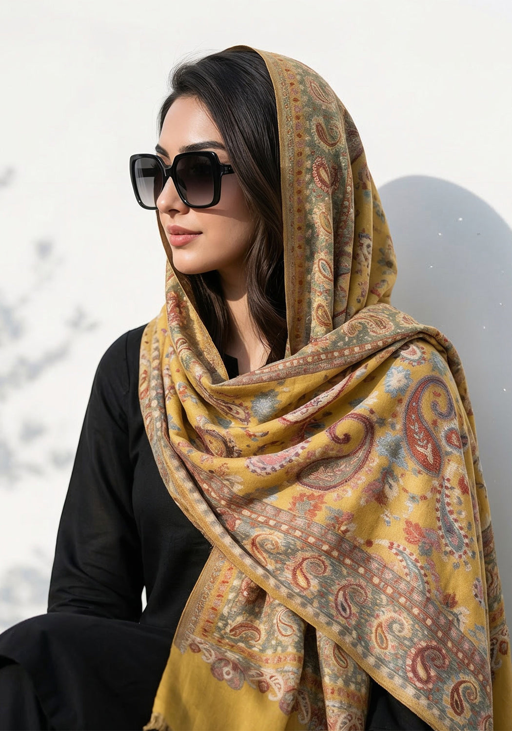 Kani handwoven Hijab - Yellow