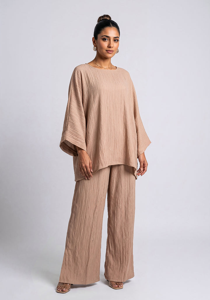 Beige Textured Co-Ord Set