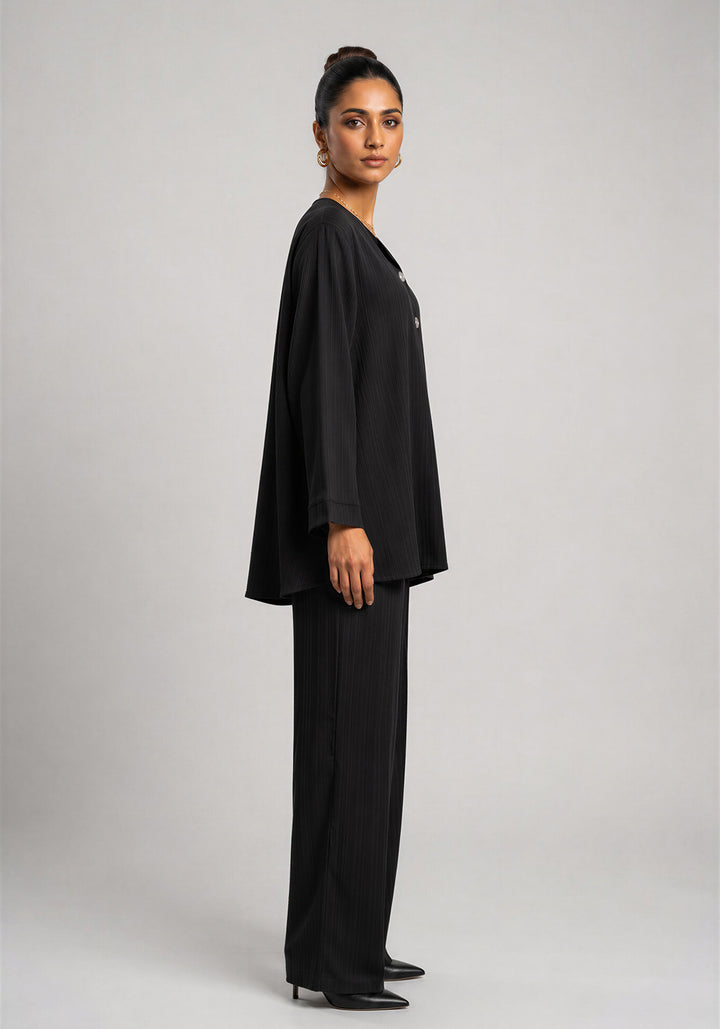 Black Textured Co-Ord Set