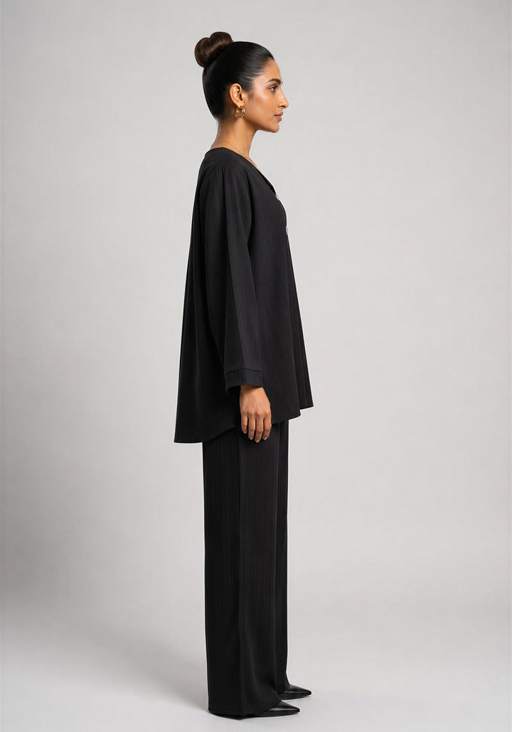 Black Textured Co-Ord Set