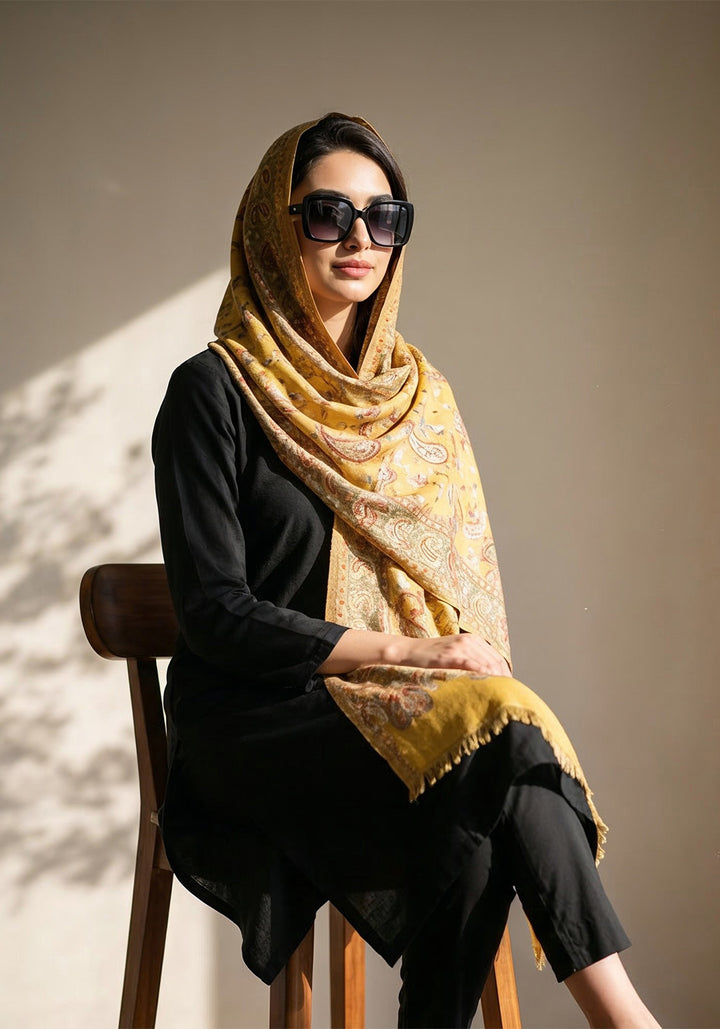 Kani handwoven Hijab - Yellow
