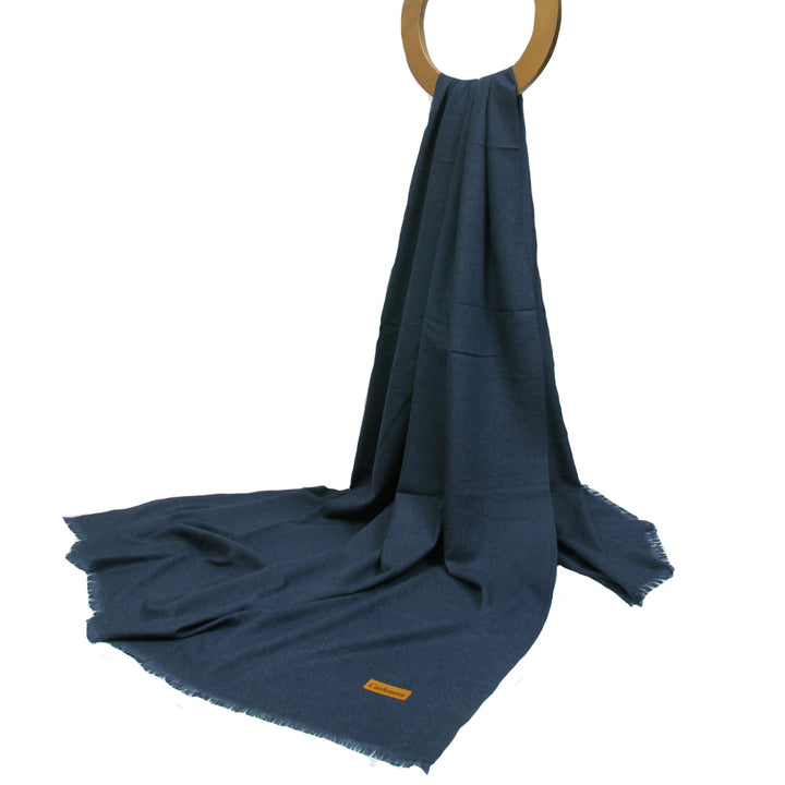 Woolen Cashmere Shawl-Navy Blue