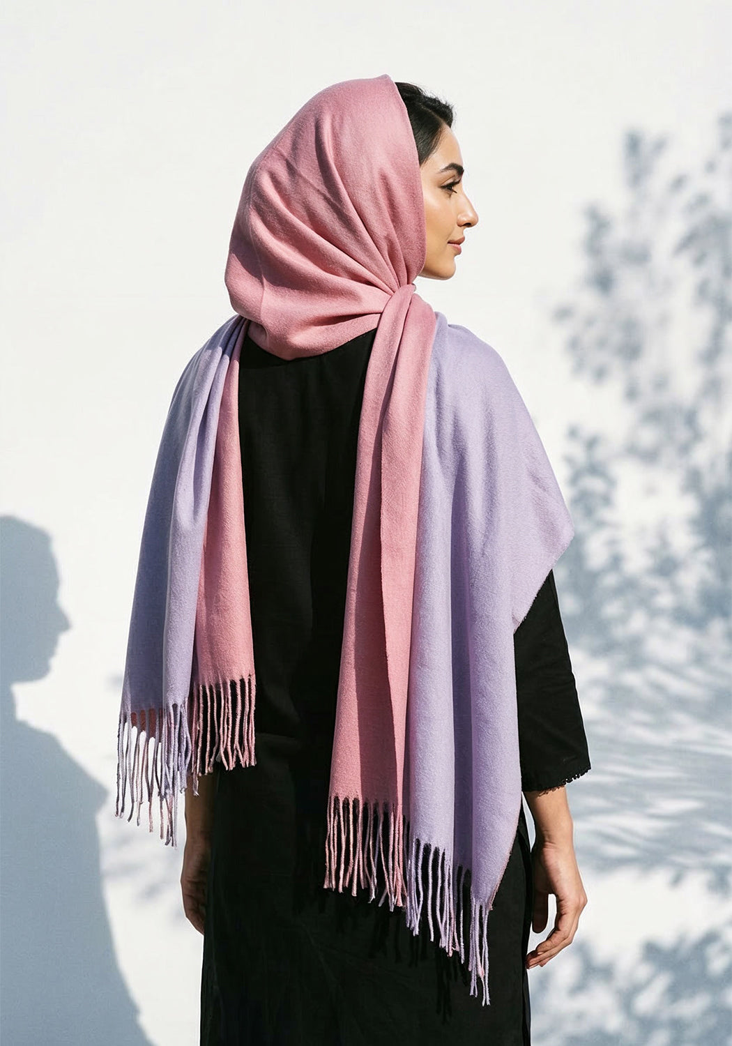 Dual Cashmere Hijab - Pink - Purple