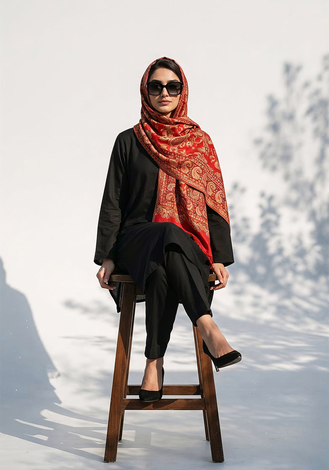 Kani handwoven Hijab - Red