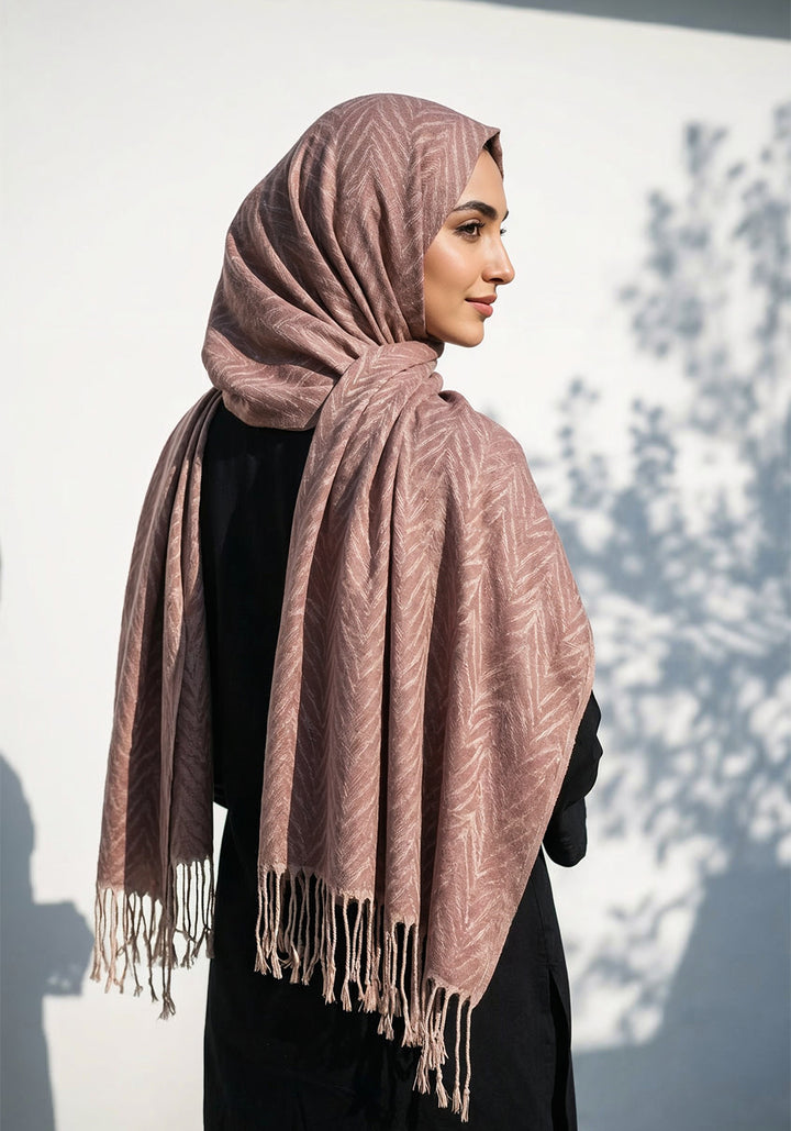Palm Leaf Cashmere Hijab - Peanut