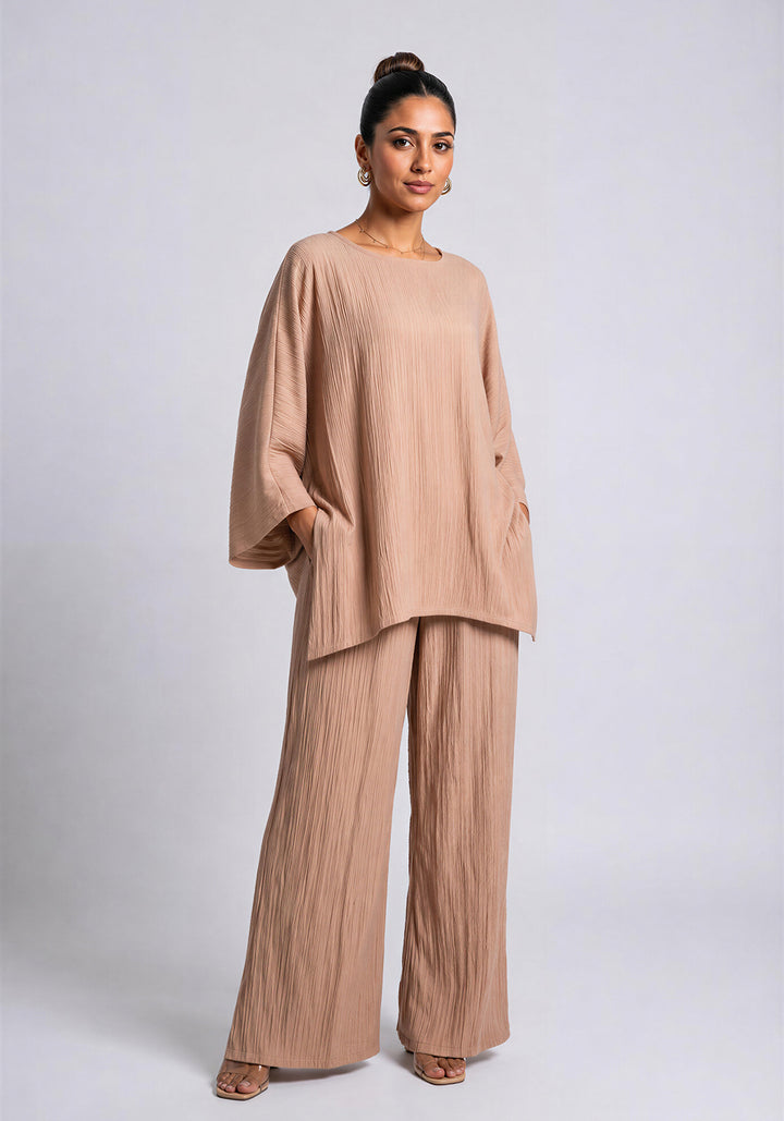 Beige Textured Co-Ord Set