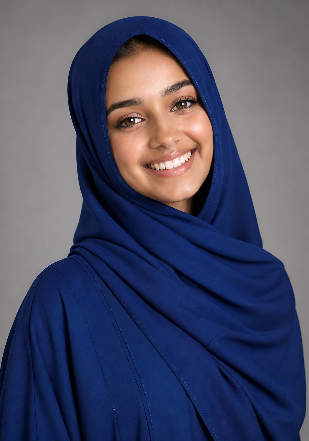 Double Layered Abaya Set - Blue