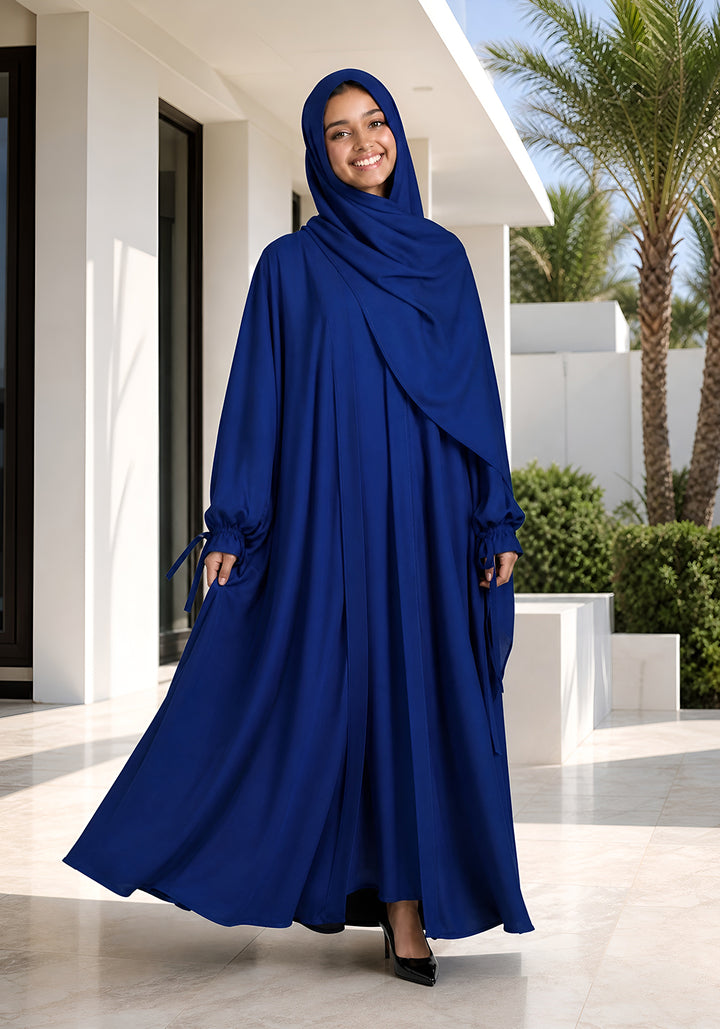 Double Layered Abaya Set - Blue