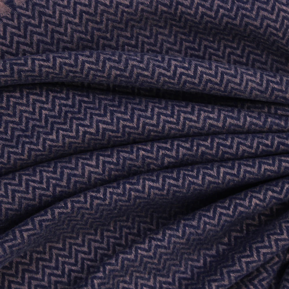 ZigZag Cashmere Hijab - Navy Blue