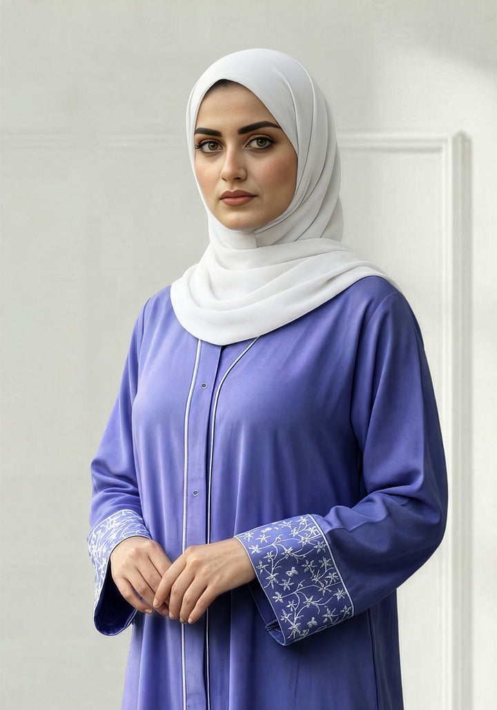 Ferozi Sleeves Embroidery Abaya
