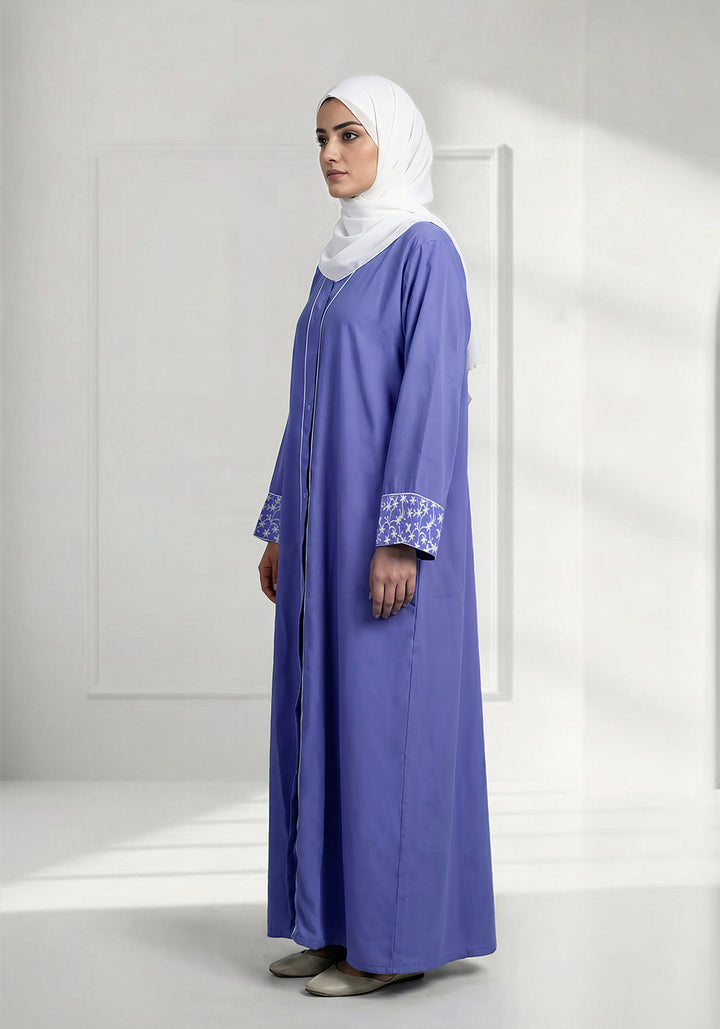 Ferozi Sleeves Embroidery Abaya