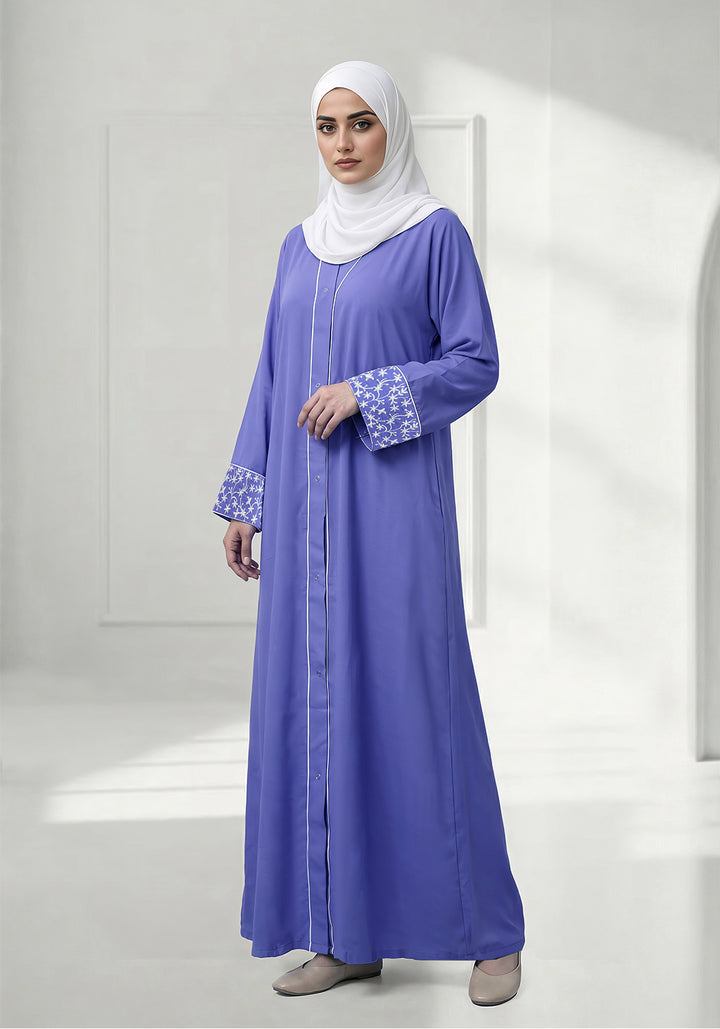 Ferozi Sleeves Embroidery Abaya