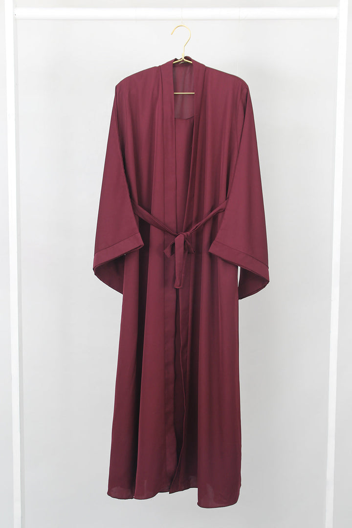 DOUBLE LAYERED MAROON ABAYA