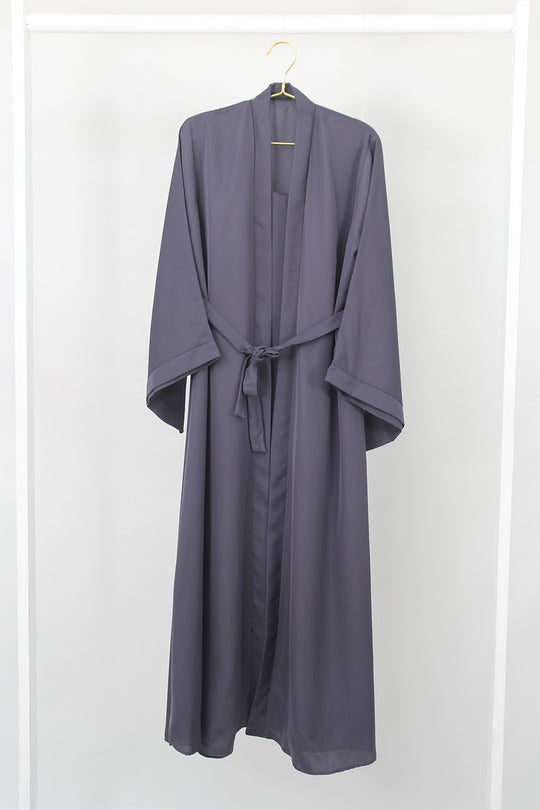 DOUBLE LAYERED CHARCOAL ABAYA