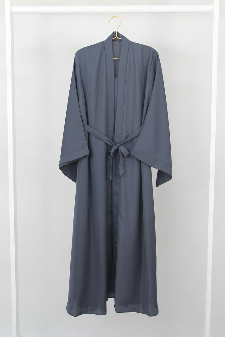 DOUBLE LAYERED GREY ABAYA