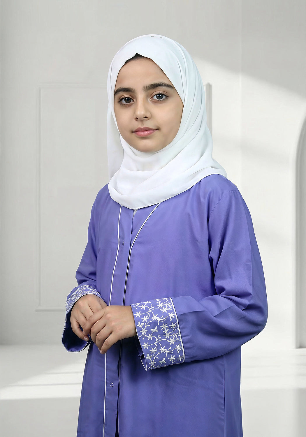 Ferozi Kids Sleeves Embroidery Abaya
