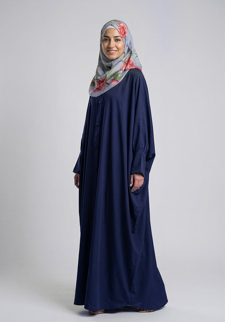 SERENE Front Closed Abaya - Blue